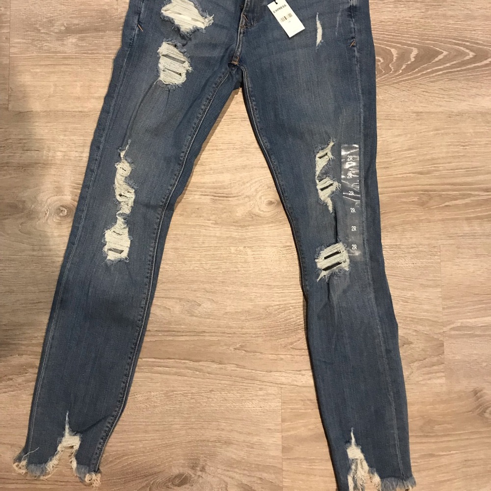 Express cropped ripped jeans
